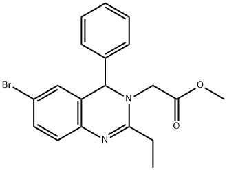 methyl 2-(6-bromo-2-ethyl-4-phenyl-4H-quinazolin-3-yl)acetate Structural