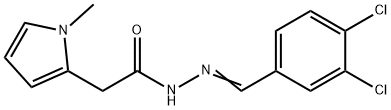 N-[(E)-(3,4-dichlorophenyl)methylideneamino]-2-(1-methylpyrrol-2-yl)acetamide Structural