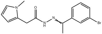 N-[(E)-1-(3-bromophenyl)ethylideneamino]-2-(1-methylpyrrol-2-yl)acetamide Structural