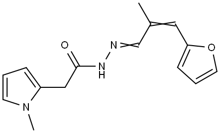 N-[(E)-[(E)-3-(furan-2-yl)-2-methylprop-2-enylidene]amino]-2-(1-methylpyrrol-2-yl)acetamide Structural