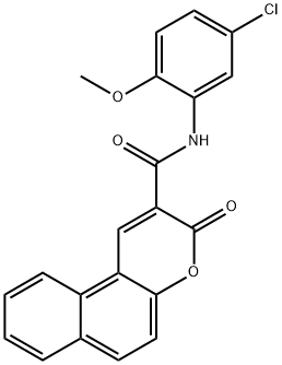 N-(5-chloro-2-methoxyphenyl)-3-oxobenzo[f]chromene-2-carboxamide Structural