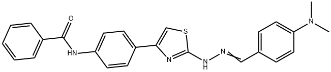 N-[4-[2-[(2E)-2-[[4-(dimethylamino)phenyl]methylidene]hydrazinyl]-1,3-thiazol-4-yl]phenyl]benzamide Structural