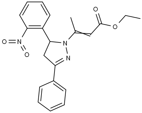 ethyl (E)-3-[3-(2-nitrophenyl)-5-phenyl-3,4-dihydropyrazol-2-yl]but-2-enoate Structural
