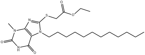 ethyl 2-(7-dodecyl-3-methyl-2,6-dioxopurin-8-yl)sulfanylacetate Structural