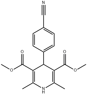 dimethyl 4-(4-cyanophenyl)-2,6-dimethyl-1,4-dihydropyridine-3,5-dicarboxylate Structural