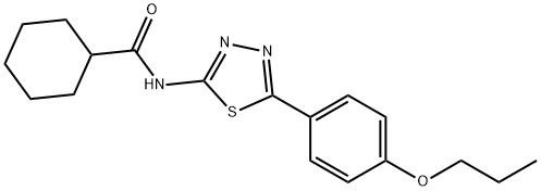 N-[5-(4-propoxyphenyl)-1,3,4-thiadiazol-2-yl]cyclohexanecarboxamide Structural