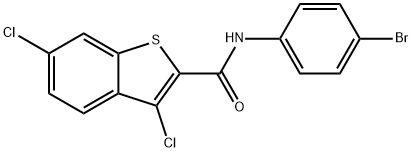N-(4-bromophenyl)-3,6-dichloro-1-benzothiophene-2-carboxamide Structural