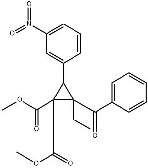 dimethyl 2-benzoyl-2-ethyl-3-(3-nitrophenyl)cyclopropane-1,1-dicarboxylate Structural