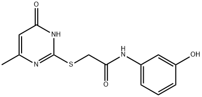 N-(3-hydroxyphenyl)-2-[(6-methyl-4-oxo-1H-pyrimidin-2-yl)sulfanyl]acetamide Structural
