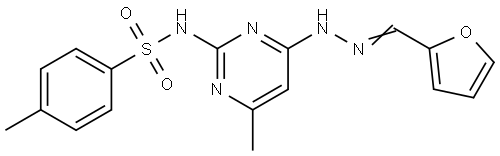 N-[4-[(2Z)-2-(furan-2-ylmethylidene)hydrazinyl]-6-methylpyrimidin-2-yl]-4-methylbenzenesulfonamide Structural