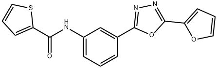 N-[3-[5-(furan-2-yl)-1,3,4-oxadiazol-2-yl]phenyl]thiophene-2-carboxamide Structural