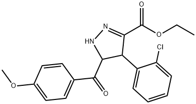 ethyl 4-(2-chlorophenyl)-5-(4-methoxybenzoyl)-4,5-dihydro-1H-pyrazole-3-carboxylate Structural
