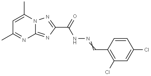 N-[(E)-(2,4-dichlorophenyl)methylideneamino]-5,7-dimethyl-[1,2,4]triazolo[1,5-a]pyrimidine-2-carboxamide Structural