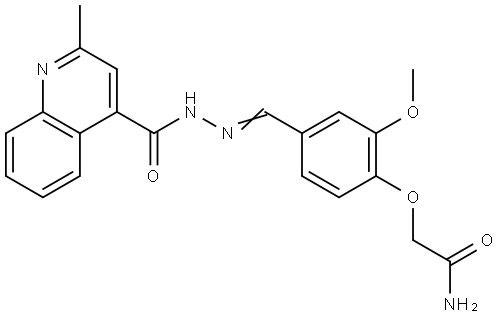 N-[(E)-[4-(2-amino-2-oxoethoxy)-3-methoxyphenyl]methylideneamino]-2-methylquinoline-4-carboxamide Structural