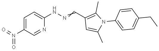 N-[(E)-[1-(4-ethylphenyl)-2,5-dimethylpyrrol-3-yl]methylideneamino]-5-nitropyridin-2-amine Structural