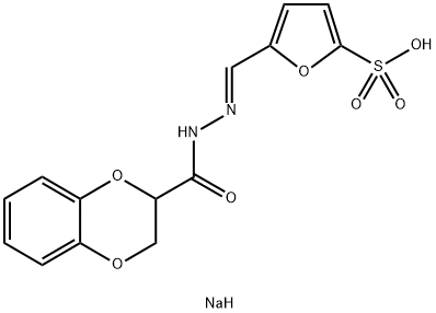 sodium 5-[(E)-(2,3-dihydro-1,4-benzodioxine-3-carbonylhydrazinylidene)methyl]furan-2-sulfonate Structural