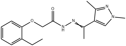 N-[(E)-1-(1,3-dimethylpyrazol-4-yl)ethylideneamino]-2-(2-ethylphenoxy)acetamide Structural