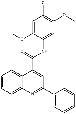 N-(4-chloro-2,5-dimethoxyphenyl)-2-phenylquinoline-4-carboxamide Structural