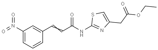 ethyl 2-[2-[[(E)-3-(3-nitrophenyl)prop-2-enoyl]amino]-1,3-thiazol-4-yl]acetate Structural