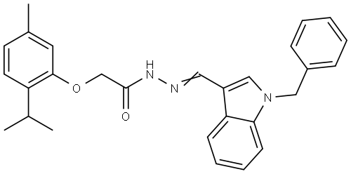 N-[(E)-(1-benzylindol-3-yl)methylideneamino]-2-(5-methyl-2-propan-2-ylphenoxy)acetamide Structural