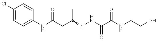 N'-[(E)-[4-(4-chloroanilino)-4-oxobutan-2-ylidene]amino]-N-(2-hydroxyethyl)oxamide Structural