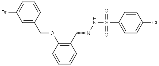 N-[(E)-[2-[(3-bromophenyl)methoxy]phenyl]methylideneamino]-4-chlorobenzenesulfonamide Structural