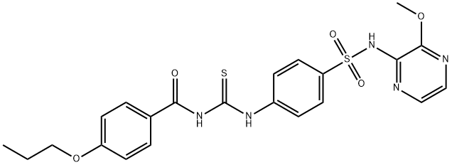 N-[[4-[(3-methoxypyrazin-2-yl)sulfamoyl]phenyl]carbamothioyl]-4-propoxybenzamide Structural