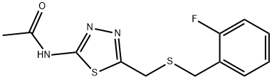 N-[5-[(2-fluorophenyl)methylsulfanylmethyl]-1,3,4-thiadiazol-2-yl]acetamide Structural