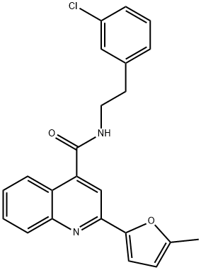 N-[2-(3-chlorophenyl)ethyl]-2-(5-methylfuran-2-yl)quinoline-4-carboxamide Structural
