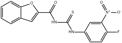 N-[(4-fluoro-3-nitrophenyl)carbamothioyl]-1-benzofuran-2-carboxamide Structural