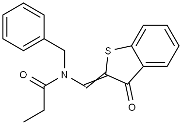 N-benzyl-N-[(Z)-(3-oxo-1-benzothiophen-2-ylidene)methyl]propanamide Structural