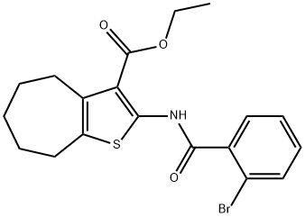 ethyl 2-[(2-bromobenzoyl)amino]-5,6,7,8-tetrahydro-4H-cyclohepta[b]thiophene-3-carboxylate Structural