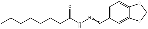 N-(1,3-benzodioxol-5-ylmethylideneamino)octanamide Structural