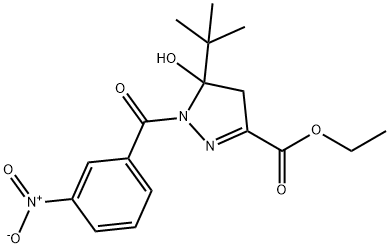 ethyl 5-tert-butyl-5-hydroxy-1-(3-nitrobenzoyl)-4H-pyrazole-3-carboxylate Structural