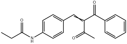 N-[4-[(E)-2-benzoyl-3-oxobut-1-enyl]phenyl]propanamide Structural