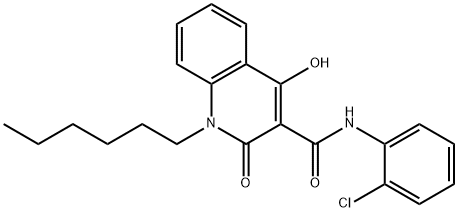 N-(2-chlorophenyl)-1-hexyl-4-hydroxy-2-oxoquinoline-3-carboxamide Structural