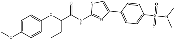 N-[4-[4-(dimethylsulfamoyl)phenyl]-1,3-thiazol-2-yl]-2-(4-methoxyphenoxy)butanamide Structural