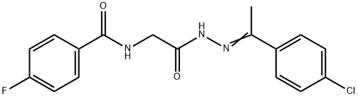 N-[2-[(2E)-2-[1-(4-chlorophenyl)ethylidene]hydrazinyl]-2-oxoethyl]-4-fluorobenzamide Structural
