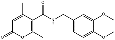 N-[(3,4-dimethoxyphenyl)methyl]-2,4-dimethyl-6-oxopyran-3-carboxamide Structural