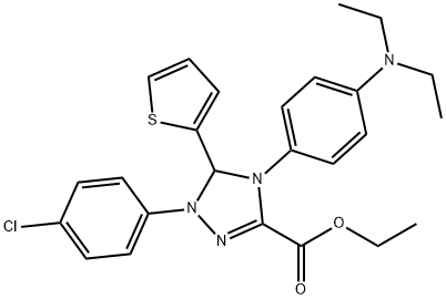 ethyl 2-(4-chlorophenyl)-4-[4-(diethylamino)phenyl]-3-thiophen-2-yl-3H-1,2,4-triazole-5-carboxylate Structural