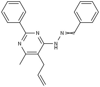 N-[(E)-benzylideneamino]-6-methyl-2-phenyl-5-prop-2-enylpyrimidin-4-amine Structural