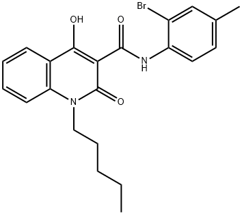 N-(2-bromo-4-methylphenyl)-4-hydroxy-2-oxo-1-pentylquinoline-3-carboxamide Structural