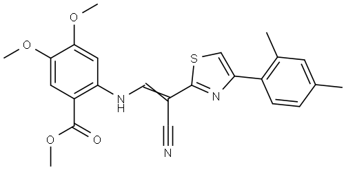 methyl 2-[[(E)-2-cyano-2-[4-(2,4-dimethylphenyl)-1,3-thiazol-2-yl]ethenyl]amino]-4,5-dimethoxybenzoate Structural