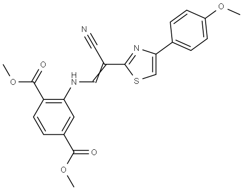 dimethyl 2-[[(E)-2-cyano-2-[4-(4-methoxyphenyl)-1,3-thiazol-2-yl]ethenyl]amino]benzene-1,4-dicarboxylate Structural