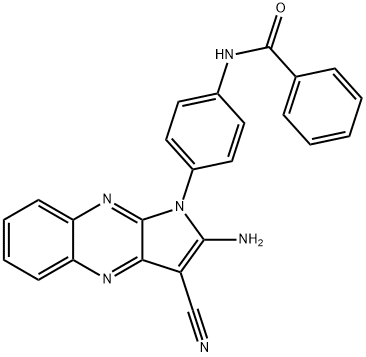 N-[4-(2-amino-3-cyanopyrrolo[3,2-b]quinoxalin-1-yl)phenyl]benzamide Structural