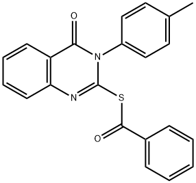 S-[3-(4-methylphenyl)-4-oxoquinazolin-2-yl] benzenecarbothioate Structural