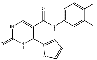 N-(3,4-difluorophenyl)-6-methyl-2-oxo-4-thiophen-2-yl-3,4-dihydro-1H-pyrimidine-5-carboxamide Structural