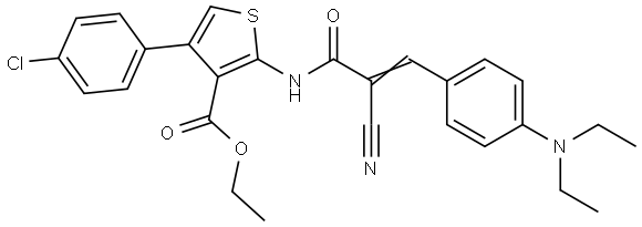 ethyl 4-(4-chlorophenyl)-2-[[(E)-2-cyano-3-[4-(diethylamino)phenyl]prop-2-enoyl]amino]thiophene-3-carboxylate Structural