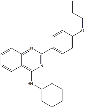 N-cyclohexyl-2-(4-propoxyphenyl)quinazolin-4-amine Structural