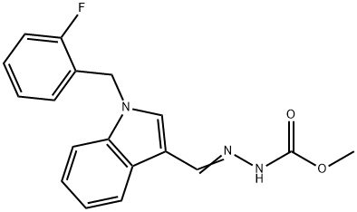 methyl N-[(E)-[1-[(2-fluorophenyl)methyl]indol-3-yl]methylideneamino]carbamate Structural